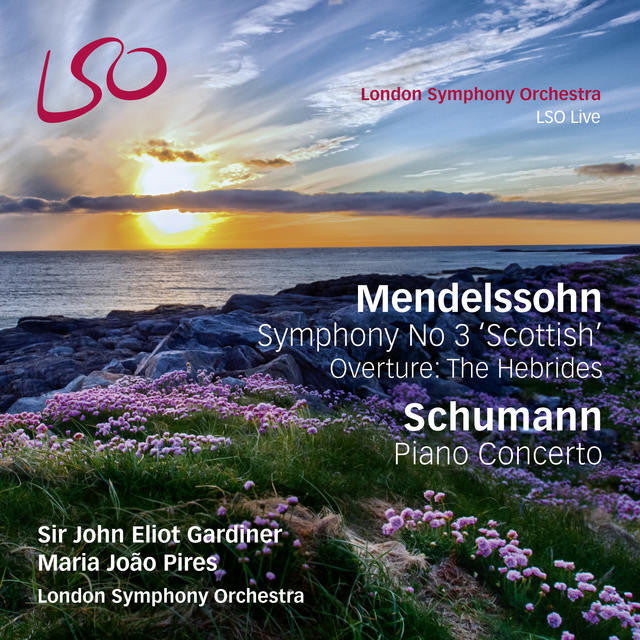 Mendelssohn Symphony No 3 'Scottish', Overture: The Hebrides, & Schumann Piano Concerto album cover